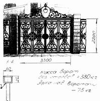 Каслинский литье - Ворота и калитки  Ворота ажурные В-02 - border=