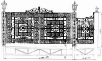 Каслинский литье - Ворота и калитки  Ворота ажурные с калиткой В-06 - border=